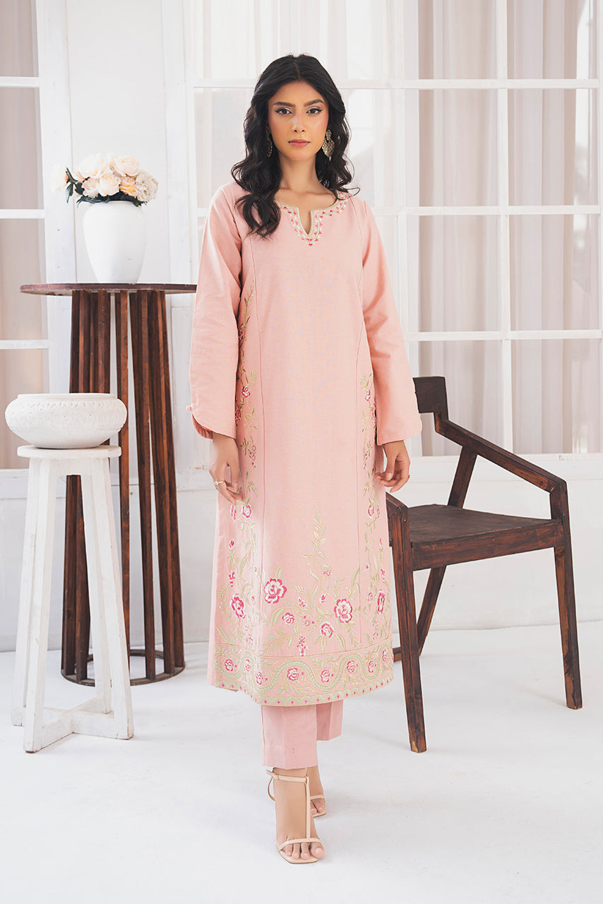 Ready to Wear 2-PC Embroidered Khaddar Suit