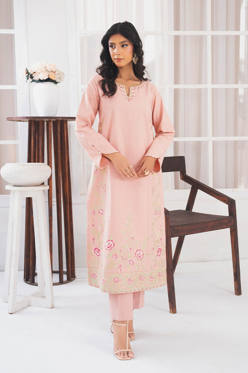 Ready to Wear 2-PC Embroidered Khaddar Suit