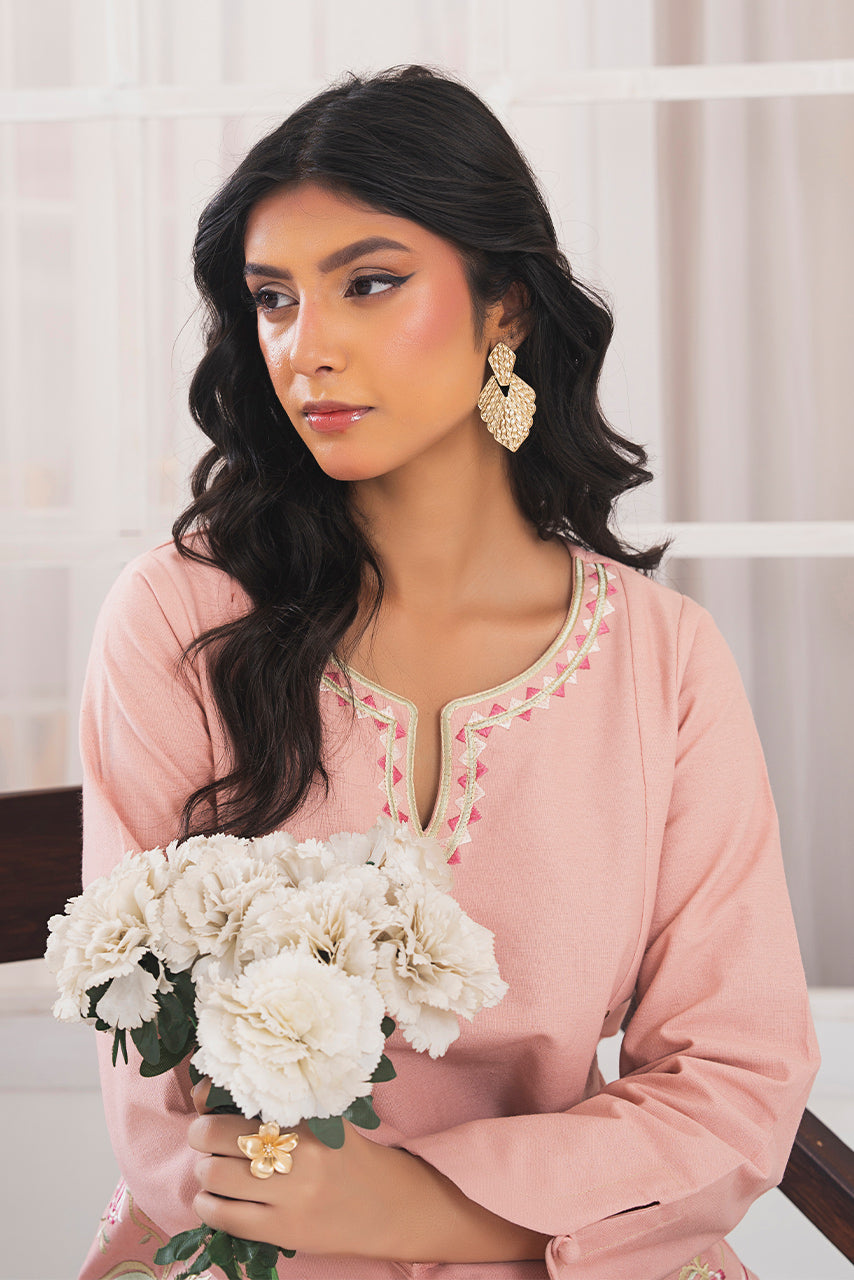 Ready to Wear 2-PC Embroidered Khaddar Suit