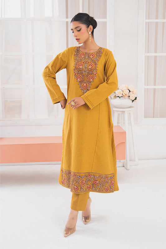 Ready to Wear 2-PC Embroidered  Woolen Suit