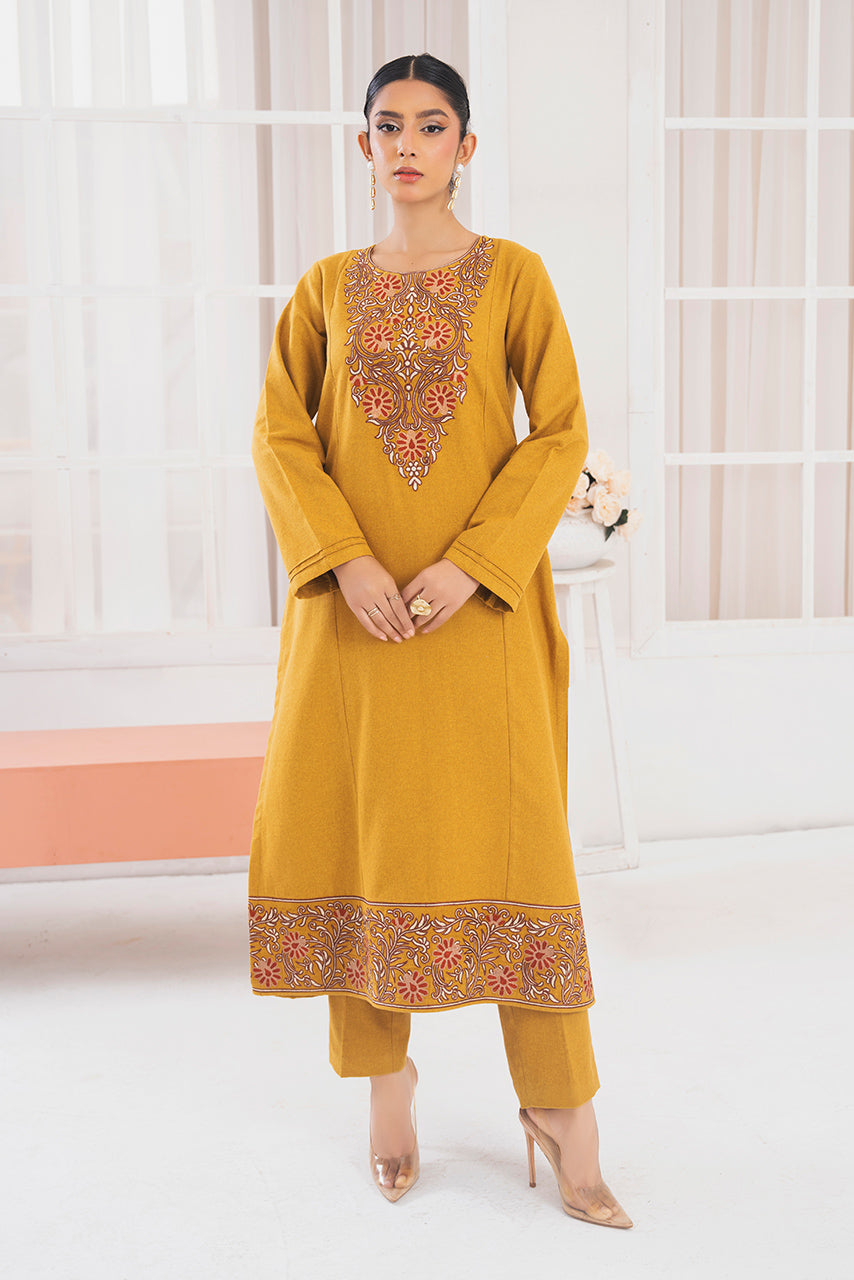 Ready to Wear 2-PC Embroidered  Woolen Suit