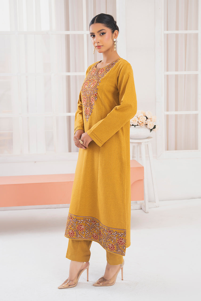 Ready to Wear 2-PC Embroidered  Woolen Suit